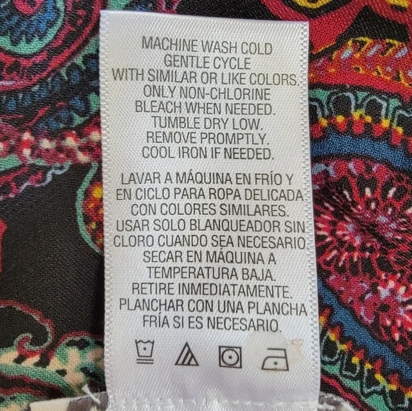 Jaclyn Smith Skirt Set Burgandy Wrap Top & Black Paisley Skirt Size Large EUC - Picture 10 of 15